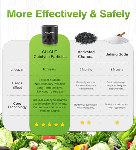 Exluvon Black Refrigerator Deodorizer 1 Ounce - Compact, Reusable & Long Lasting
