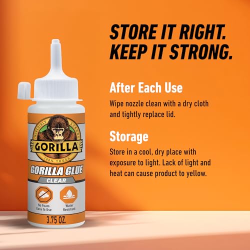 Gorilla Clear Glue, All Purpose Polyurethane, 3.75 oz Bottle, 2-Pack
