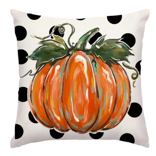 RABUSOFA Fall Pumpkin Pillow Covers 18x18 Autumn Orange Decor