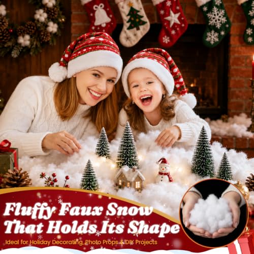 Fake Snow for Christmas Decorations - 10.58 Ounce Artificial White Cloud Fluff