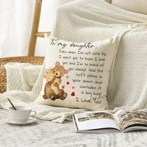 Daughter Throw Pillow Cover 18x18 - Christmas Gift for Her