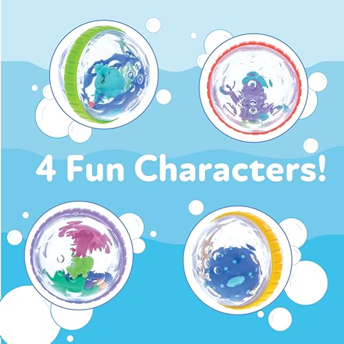 Nuby Bubbly Buds Interactive Bath Toys - 4-Pack Sensory Water Toys
