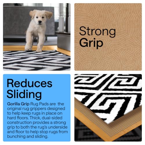 Gorilla Grip Non-Slip Rug Pad for Hardwood Floors, 2' x 6', Grey