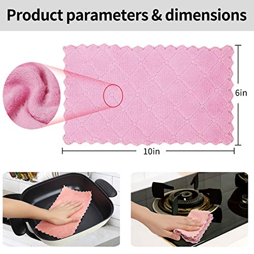 GADIEDIE 10-Pack Absorbent Coral Velvet Kitchen Towels