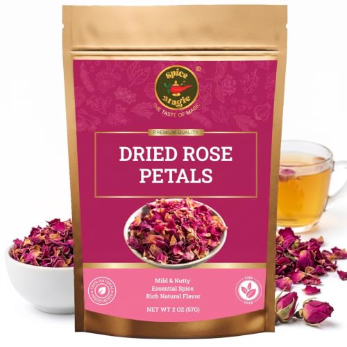 Spice Magic Culinary-Grade Dried Rose Petals - Edible 2 oz (57g) Pouch