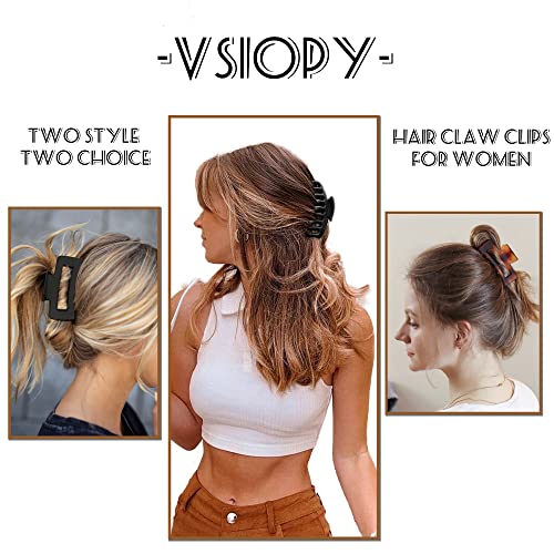 Vsiopy 6pcs Matte Square Claw Hair Clips 3.5 Inch for Thick and Thin Hair