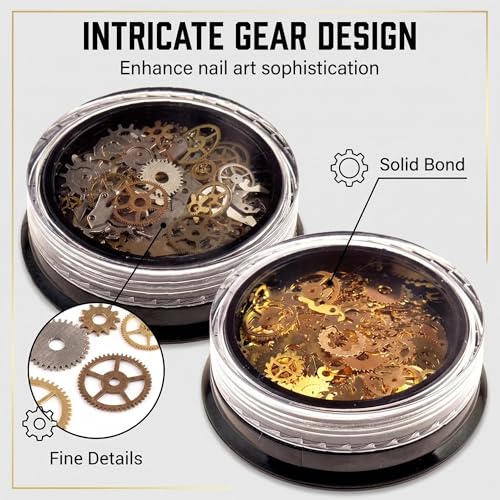 Steampunk Gears Nail Art Decorations 200-300PCS Alloy Metal Nail Charms
