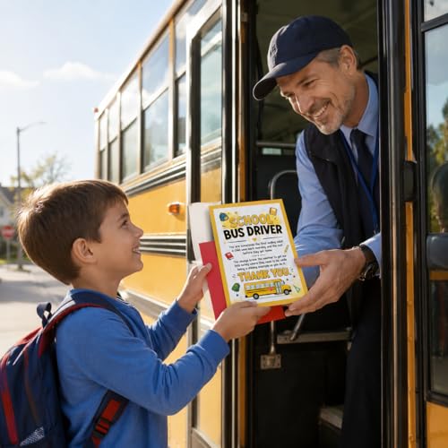 School Bus Driver Appreciation Card with Envelope - Thank You Gift