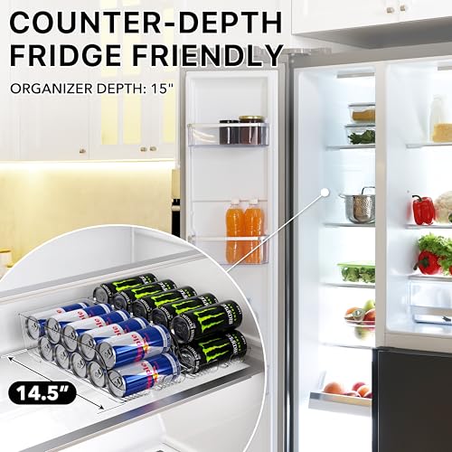 Tall Skinny Can Organizer for Refrigerator - Set of 2