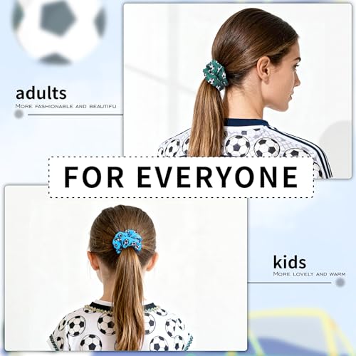 Doneace Soccer Hair Scrunchies 7-Color Elastic Football Ponytail Holders for Sports Girls