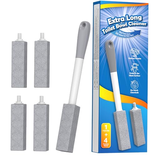 4-Pack Pumice Stone Toilet Bowl Cleaner with Long Handle