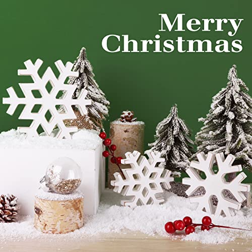 Christmas Snowflake Wooden Table Centerpiece Decor - 3 Pcs Farmhouse Holiday Decor