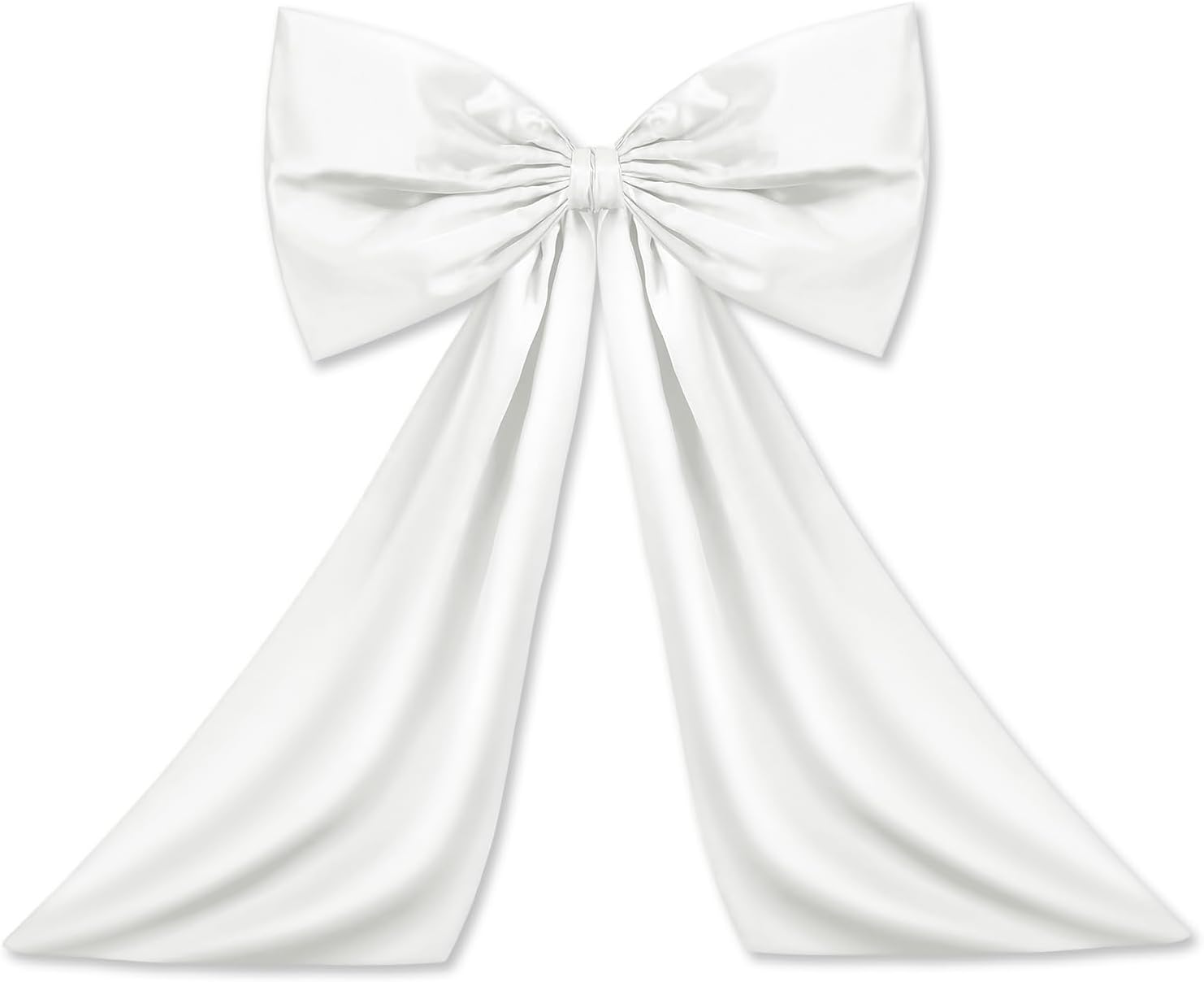 Wavwavw Large White Bow Decor - Giant Satin Ribbon Tie for Party & Wedding | 18 x 24 Inches