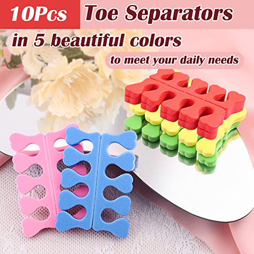 Tuojecuk 10pcs Soft Sponge Toe Separators for Pedicure and Nail Polish
