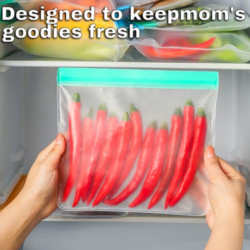 10 Pack Reusable Snack Bags - BPA-Free PEVA Food Storage