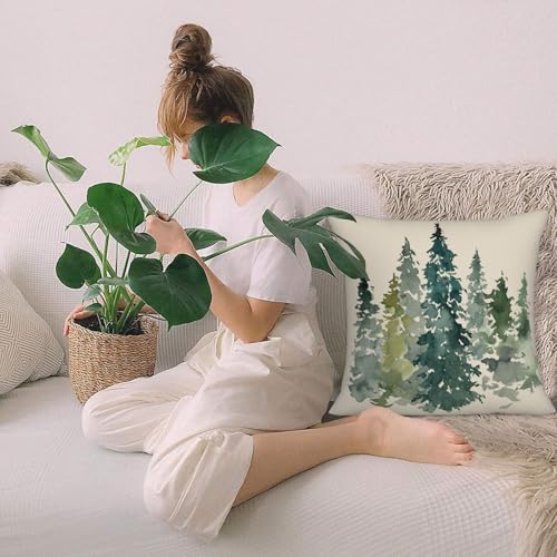 Christmas Blue Green Tree Throw Pillow Covers - Set of 2, 20x20 Inch