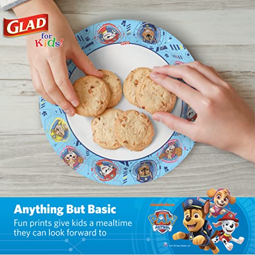 Glad Paw Patrol Paper Plates for Kids, 8.5 Inch, 120 Count, Soak Proof