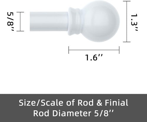 GXOACKJ Heavy Duty Metal Curtain Rod Set - 2 Pack White, 28 to 78 Inch Adjustable Size with Brackets