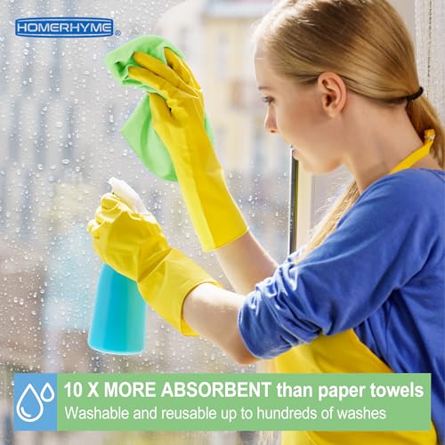 HOMERHYME Microfiber Cleaning Cloths, 12 Pack Multicolor Lint-Free Rags