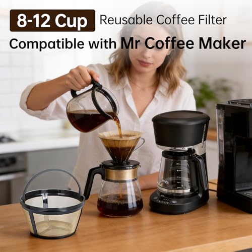 Runhike Reusable 8-12 Cup Coffee Filter Basket for Black and Decker (2-Pack)