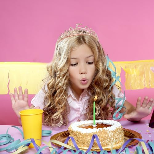AOPRIE Rose Gold 5th Birthday Tiara and Sash Set for Women and Girls