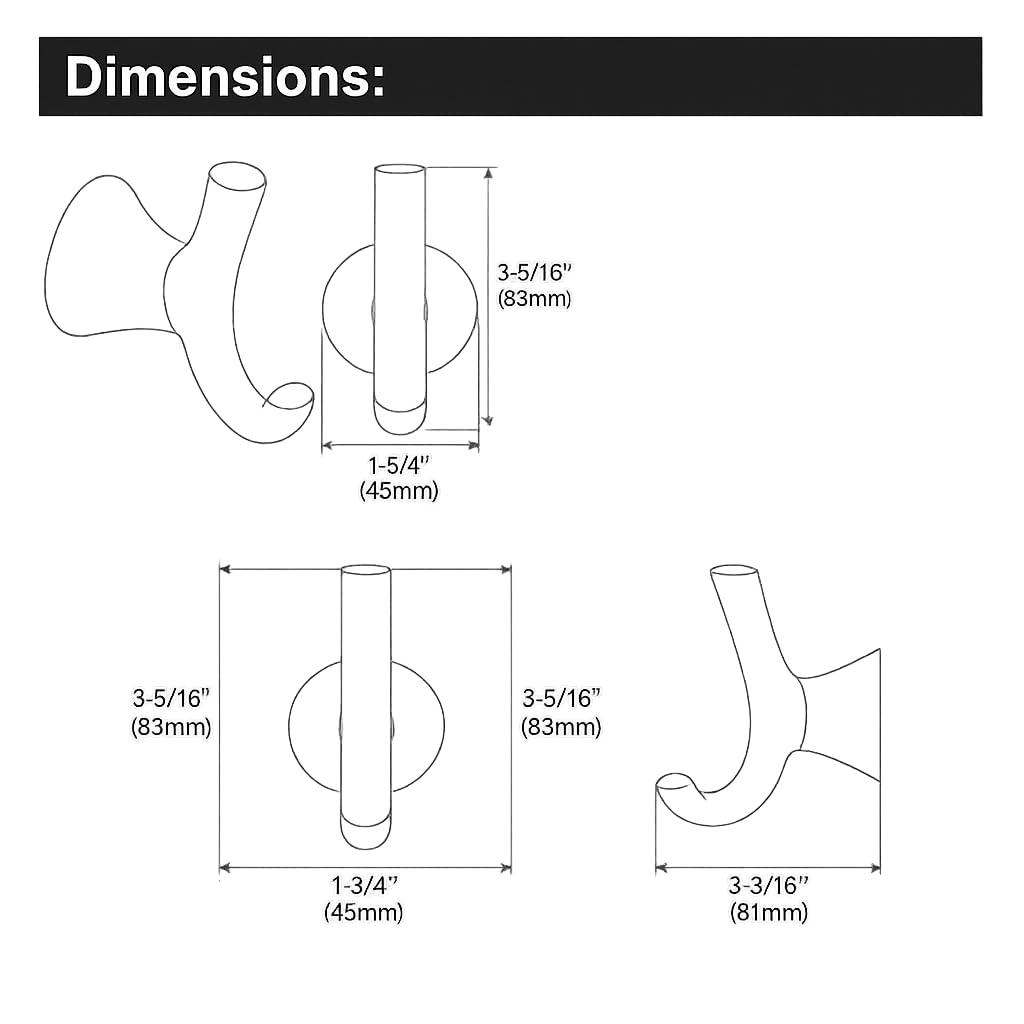 Moen Glyde Brushed Nickel Robe Hook, Wall Mounted Hanger for Bathroom Towel or Bath Robe, YB2303BN