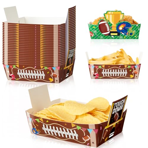 WERNNSAI 24 Pcs Football Snack Trays | Unique Designs for Parties