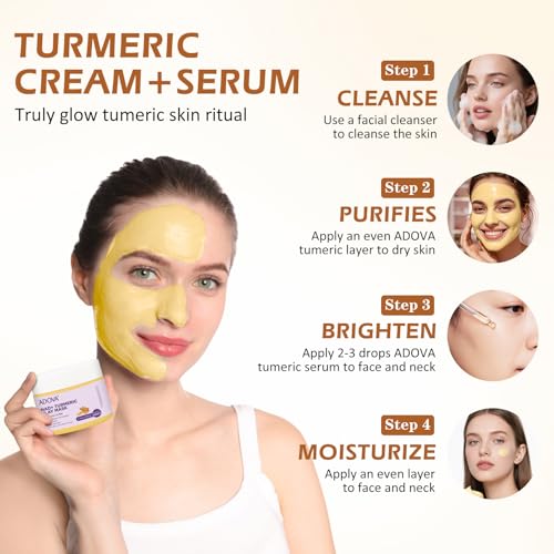 ADOVA Turmeric Skin Care Set - NAD+ Clay Mask & Moisturizing Face Cream