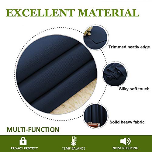 NICETOWN Navy Blackout Curtain Panel - 70" x 95" Thermal Insulated