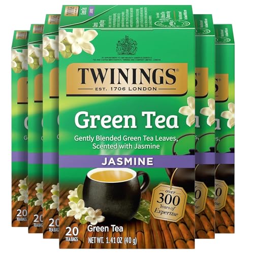 Twinings Jasmine Green Tea Bags, 20 Count, Pack of 6 (120 Total Tea Bags)