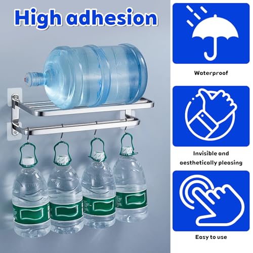20 Pack Adhesive Wall Hooks - No Drill, Waterproof & Repositionable