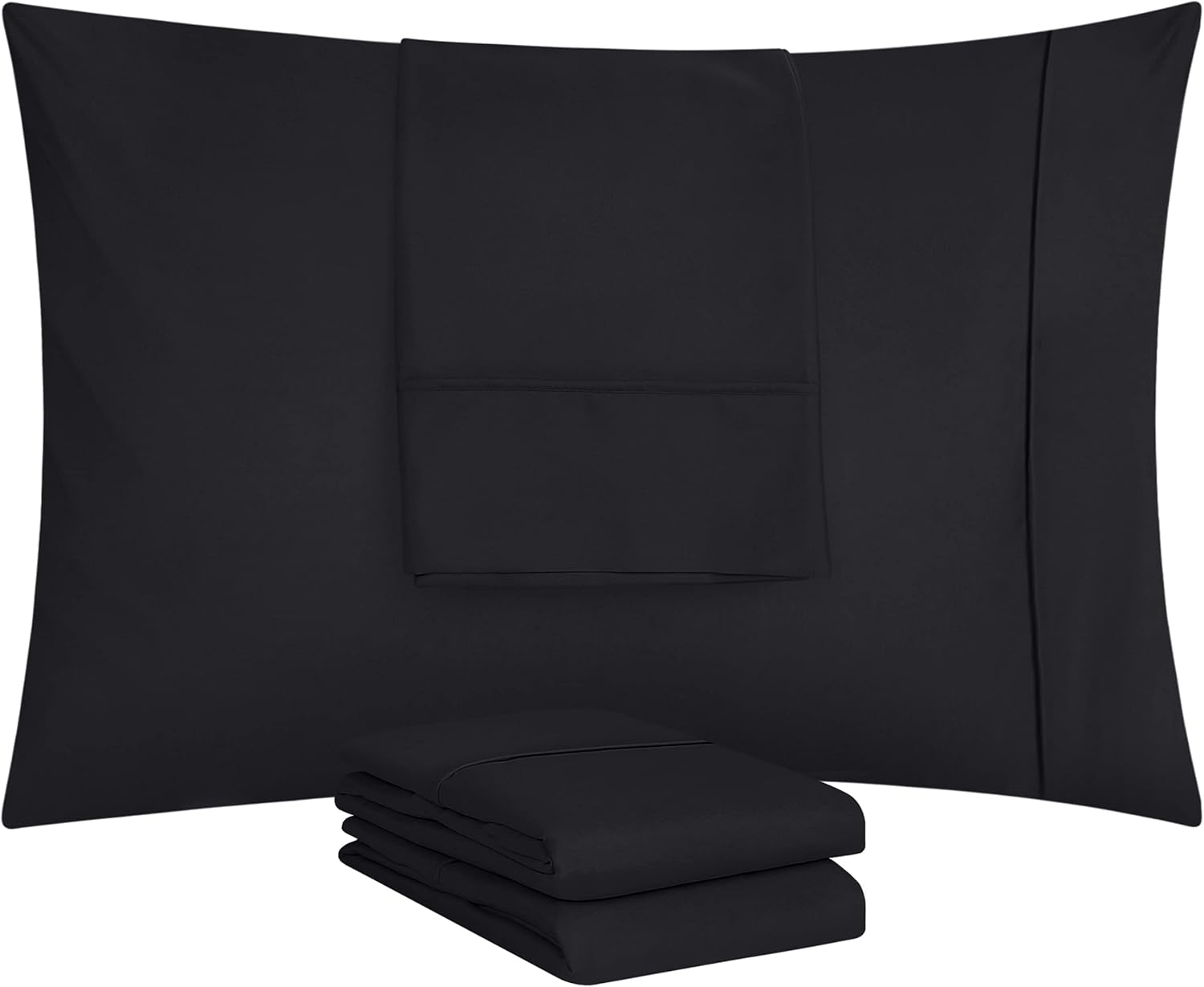 Utopia Bedding Queen Pillow Cases - 12 Pack | Soft Brushed Microfiber | Fade Resistant 20" x 30" Black