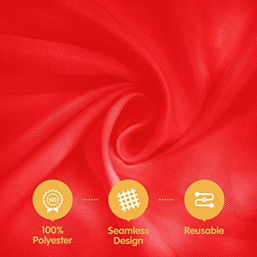 Red 90x156 Inch Tablecloth Pack of 4 for 8ft Rectangular Tables - Premium Polyester