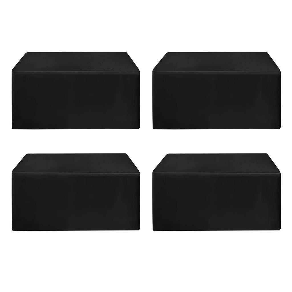 HolidayIdeas Fitted Black Tableclothes - 96 x 30 Inch - 4 Pack Rectangle Tablecloths for 8 Foot Tables, Polyester Fabric Table Covers for Parties, Holiday Dinner, Wedding, Trade Show