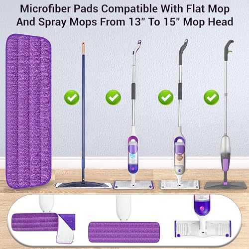 ARSUK Reusable Microfiber Mop Pads for Swiffer PowerMop - 6 Pack