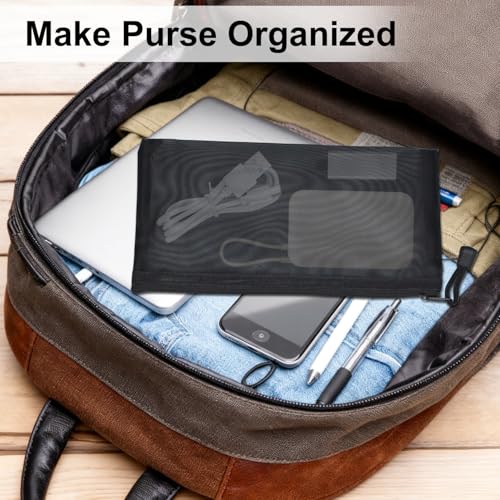Nylon Mesh Cosmetic Bag - 4.72x9 Inch Small Zipper Pouch for Travel and Purse
