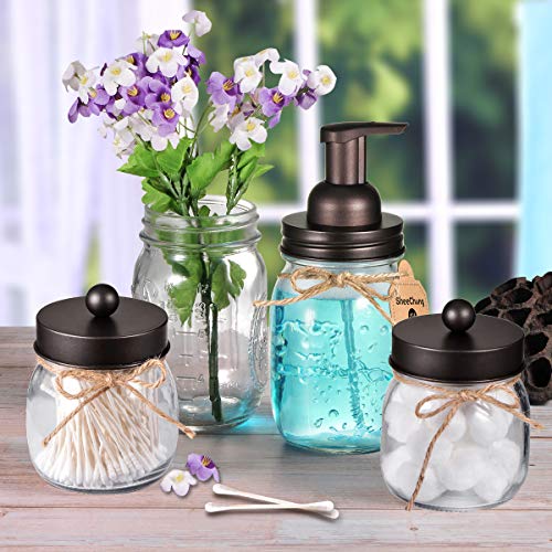 SheeChung Foaming Soap Dispenser Pump Lid for Regular Mouth Mason Jars, Bronze