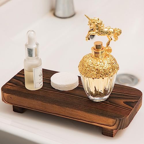 FLYIEE Natural Wood Soap Tray - Decorative Riser for Kitchen & Bath
