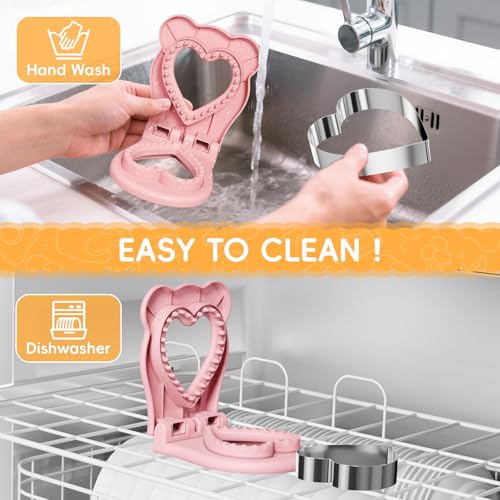 HINZER Crustless Sandwich Cutter and Sealer - Pink Bento Lunch Maker