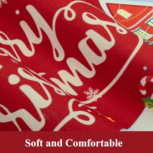 Santa and Snowman Christmas Kitchen Rugs Set of 3 - 1'8" x 4'11" Runner