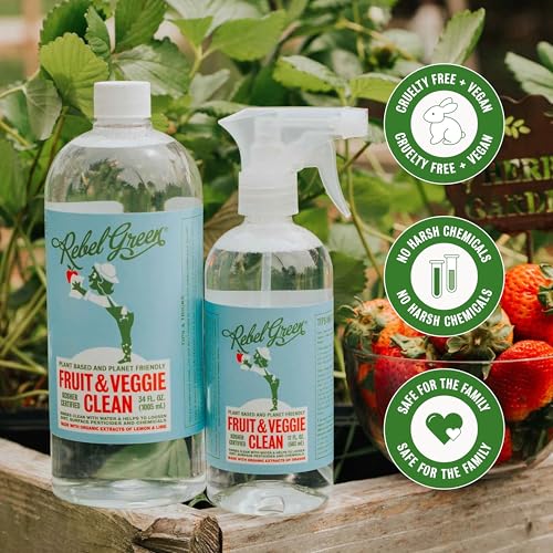 Rebel Green Fruit and Vegetable Cleaner, Natural Plant-Derived Wash