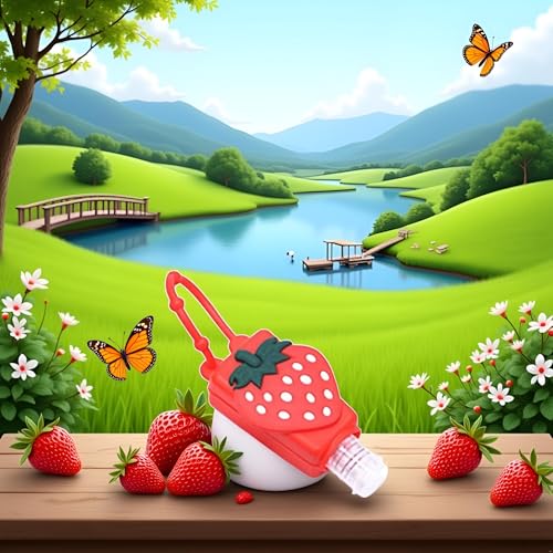 Strawberry Travel Bottle Refillable Container with Keychain