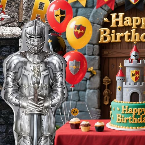 AFZMON 2Pcs Knight Balloons - Medieval Party Decorations