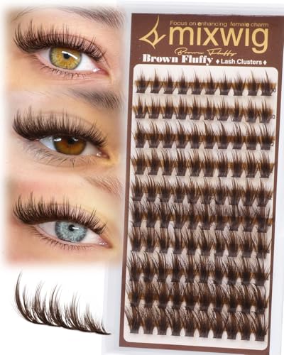 Brown Lash Clusters Manga Wispy Individual Eyelash Extensions 10-16MM