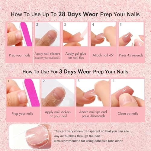 KXAMELIE Hot Pink Short Coffin Press On Nails - 30 Pcs Glossy Soft Gel False Nails