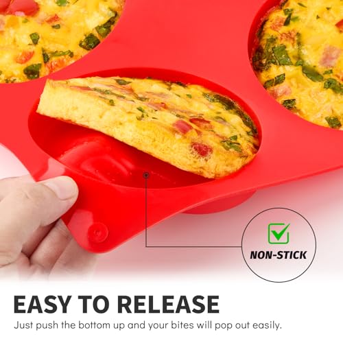 Puyeipt 4-Inch Silicone Muffin Top and Egg Molds, 2-Pack, Non-Stick