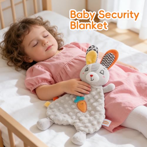 Ultra-Soft Rabbit Baby Security Blanket - Plush Lovey for Newborns