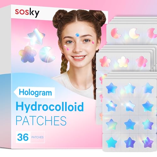 Sosky Holographic Pimple Patches - Salicylic Acid Hydrocolloid Acne Stickers