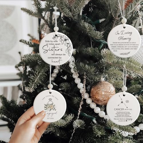 First Christmas Engaged Ornament 2026 - Wedding Keepsake Ceramic Decoration - Variation of Engaged Ornament 2026
