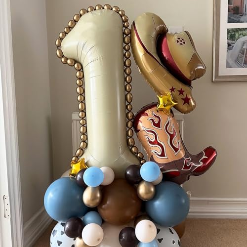 Western Cowboy Balloons - 8PCS Cowgirl Hat & Boot Foil Party Decor